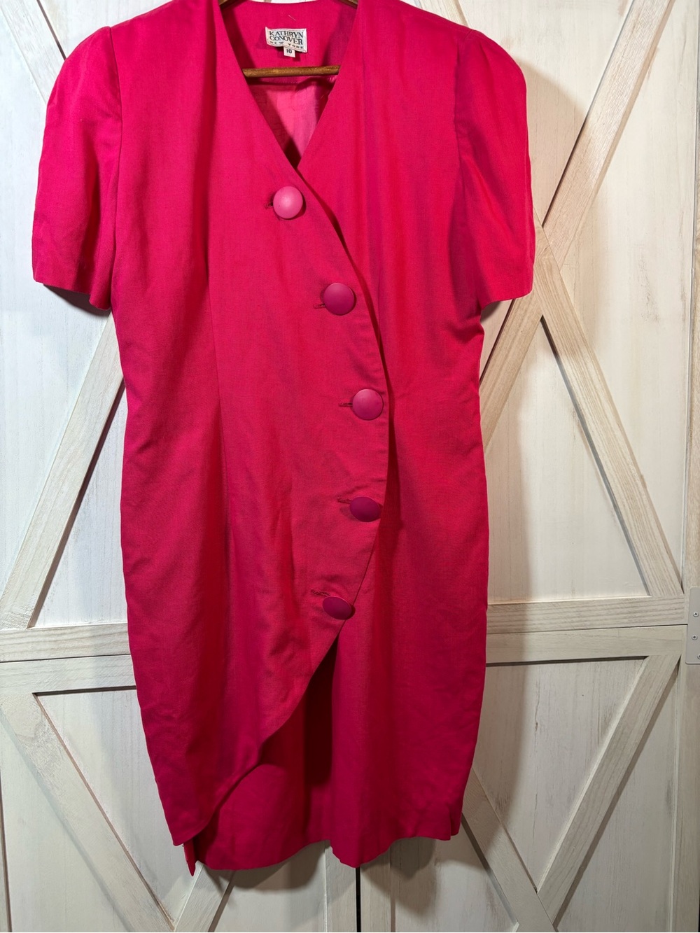 Kathryn Conover New York dress in a vibrant pink/fuchsia color.